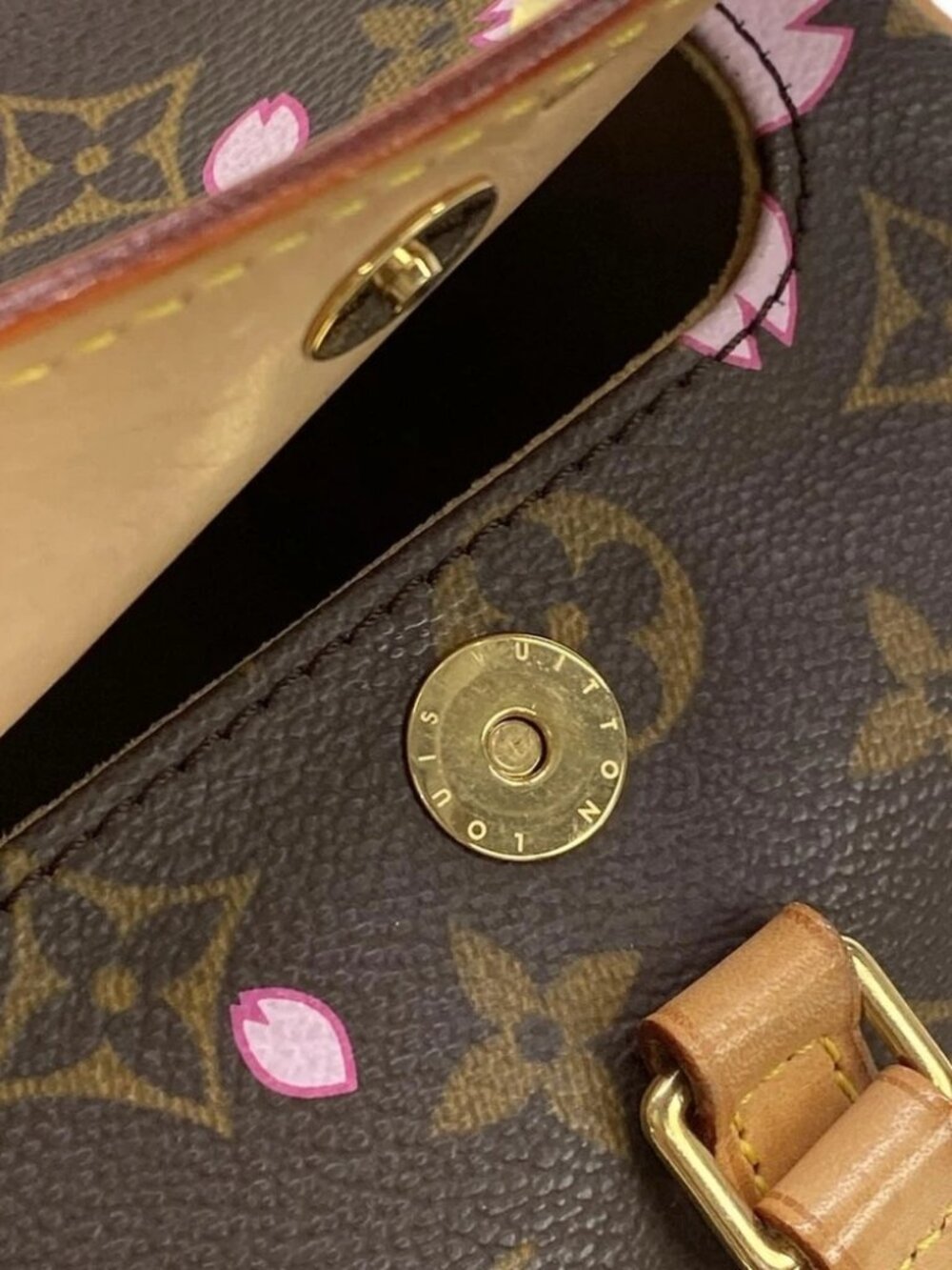 LOUIS VUITTON Papillon Maroon Monogram Cherry Blossom Unclear Handbag - Picture 11 of 14